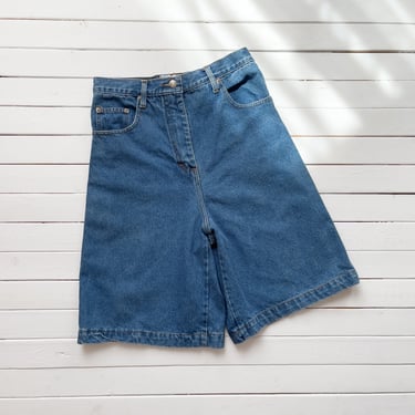 high rise jorts 80s 90s vintage Carolina Bay long jean shorts 