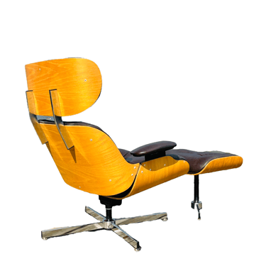 Mid Century Modern Selig Lounge Chair &amp; Ottoman 