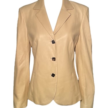 Loro Piana 2000s Beige Leather Blazer