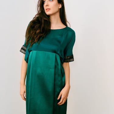 Alberta Feretti Emerald Silk Dress