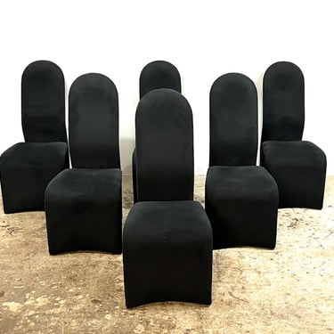 Vintage 80s Post Modern Set of Four Biomorphic Chairs Attributed to Olivier Mourgue for Djinn 