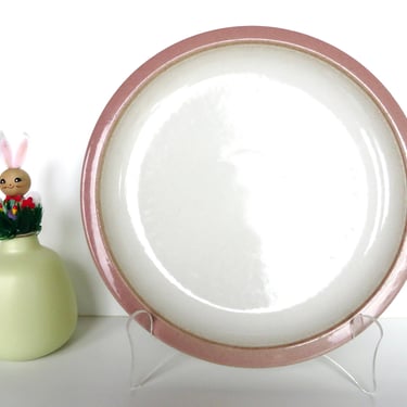 Vintage Heath White And Rose Pink Dinner Plate, 10 1/4