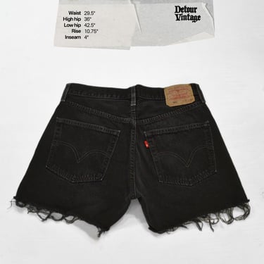 Vintage Levi's 501 Jean Shorts 29.5” Waist | 100% Cotton Black Denim | Tag W32 