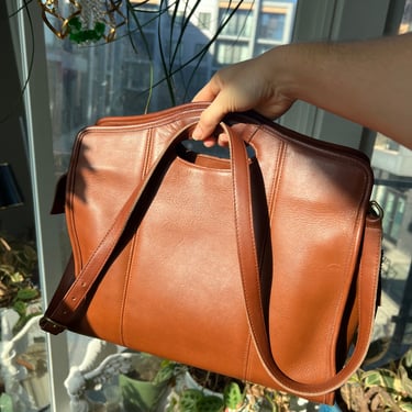 Vintage Coach 9995 Brown Leather Zip Top Tote Briefcase Shoulder Bag W/ Strap