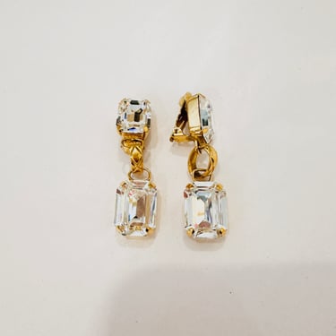 Chanel Rhinestone Dangle Earrings