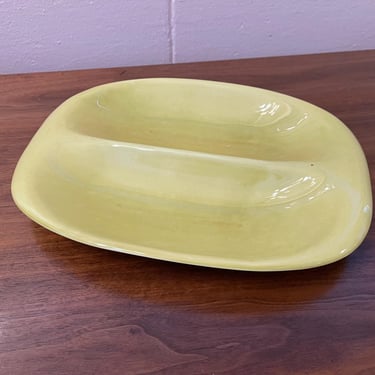 Vintage MCM 1950s Russel Wright American Modern Chartreuse Divided Vegetable Platter 