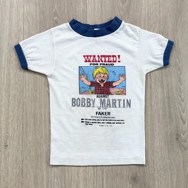 70's Vintage Funny Cartoon Light Retro Ringer Tee T-Shirt / Youth Size 