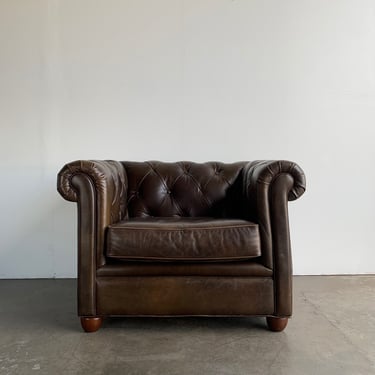 Leather lounge chair by Pottery Barn 