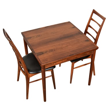 Square Expanding Flip-Top Game | Dinette Table in Danish Rosewood