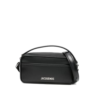 Jacquemus Men Black
 Calf Leather
 Top Handle
 Zip Fastening
 Silver-Tone Logo Lettering
 Rectangular Shape