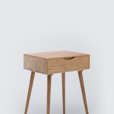 Oak Side table, Nightstand, End table, Scandinavian Design, Side table with soft-closing drawer 