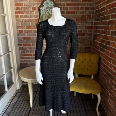 1950s Black Ribbon Dress