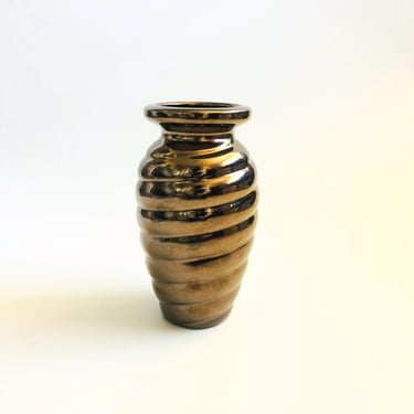 Bronze Swirl Pottery Vase by Haeger 