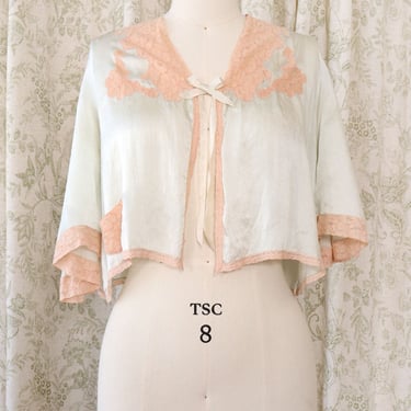 1920s Embroidered Silk Cotton Bed Jacket 【公式通販】