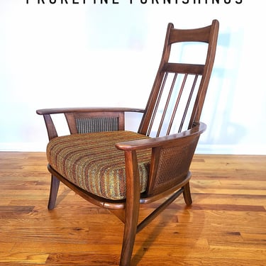 Mid Century High Back Wood Lounge Chair 