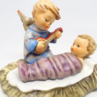 German Hummel  24/1 Heavenly Lullaby Candle Holder, Hand Painted Porcelain Angel with  Baby Jesus Figurine, Vintage Germany 