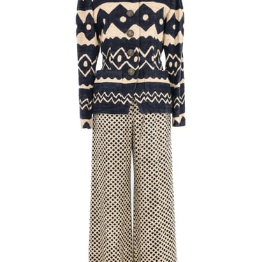Yves Saint Laurent Printed Mudcloth Pant Suit