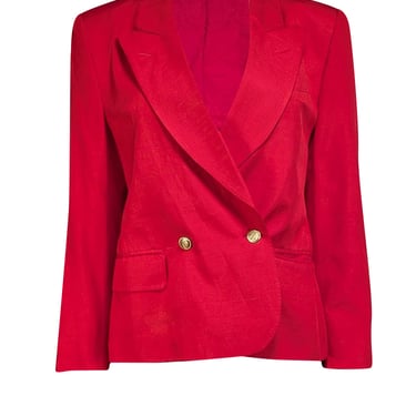 Burberry - Red Gold Button Blazer Sz 6