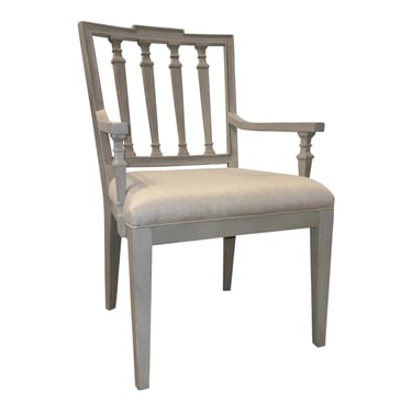 Theodore Alexander Transitional Gray Wood Tristan Arm Chair/Desk Chair