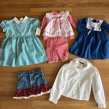 Vintage Girls Lot of Dresses, Skirt & Shirt 