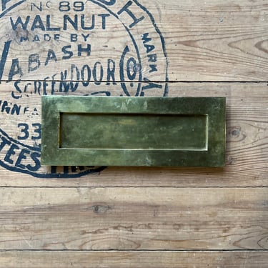 Vintage Brass Door Drop Letter Mail Slot Salvaged Hardware 