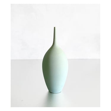 SHIPS NOW- Stoneware Teardrop Bottle Vase in Ice Blue Matte Glaze by Sara Paloma Pottery 
