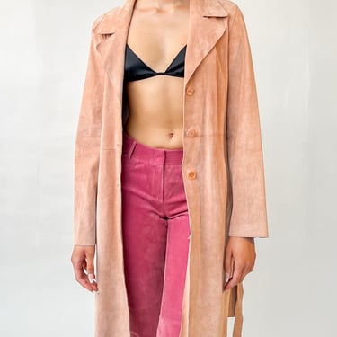 Peach Suede Wrap Trench (M)