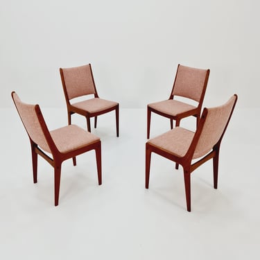 Vintage Danish solid teak dining chairs by Johannes Andersen for Uldum, 1960s, Set of 4 