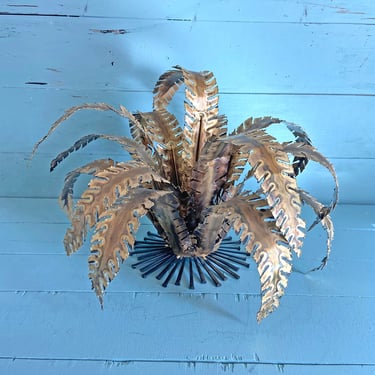 RARE Vintage Lou Blass Bronze Sculpture Fern // Botanical Fern Sculpture // Metal Brutalist Art // Mid Century Hollywood Sculpture, Gift 