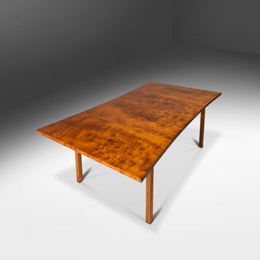 Rare Mid-Century Modern Bow Tie Hourglass Shaped Expansion Dining Table by Harold Schwartz for Romweber in Birdseye Maple, USA, 1960s 