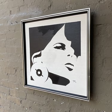 Woman in Profile, Acrylic on Canvas, DF 1974