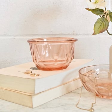 vintage french pink glass bowl ii