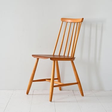 Vintage 1960s Swedish 'Pinnstol' Chair – Teak Seat and Beech Frame 