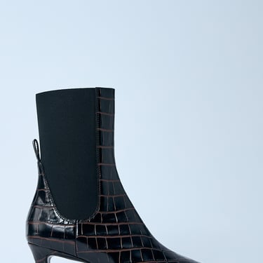 Toteme Women Croc-Embossed Leather Boots