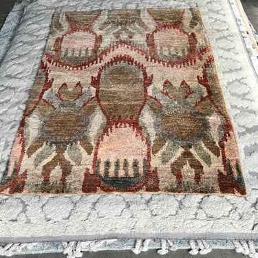 5 x 8 Area Rug in Tones of Orange, Sage, and Taupe - HOP104-R14