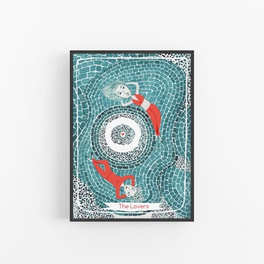 The Girl Lovers Tarot Poster, Living Room Wall Art, Office Art Print 