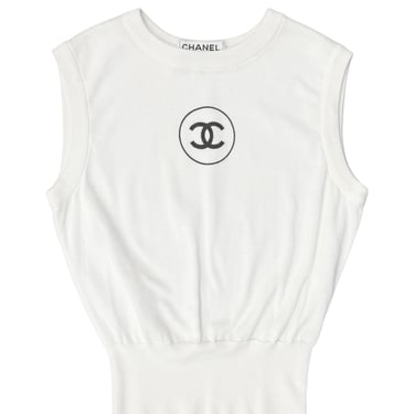 Chanel White Logo Tank Top