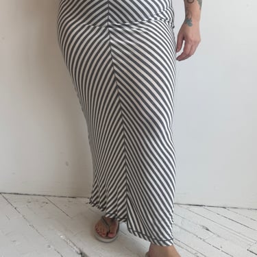 Vintage - Striped Maxi Skirt (Fits L-1X)