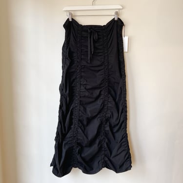 Soft Black Cotton Ruched Skirt