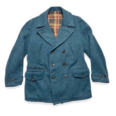 Vintage 1940s BUCK SKEIN Wool Mackinaw Coat ~ 40 ~ Work Wear ~ Hunting ~ Double-Breasted ~ Barnstormer ~ Belted Back ~ Blanket Lined 