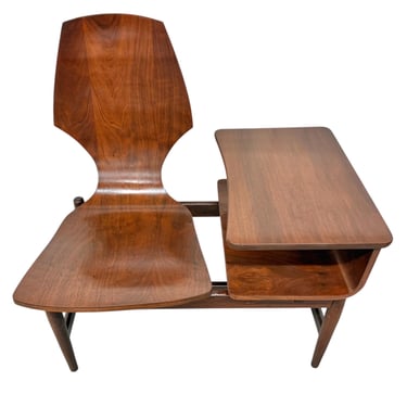 Mid-Century Modern Plycraft Bentwood Walnut Gossip Chair 