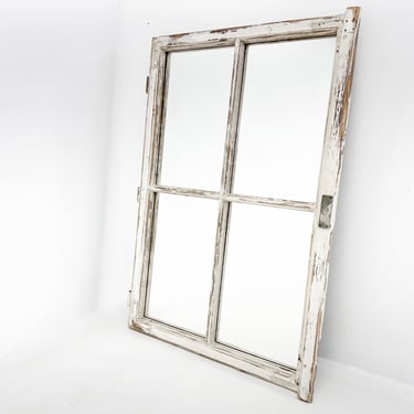 Vintage  Wooden Window Converted to a Mirror 
