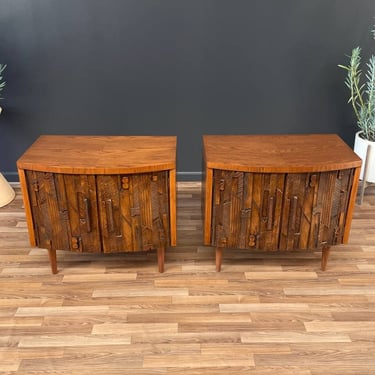 Pair of Mid-Century Modern Brutalist Night Stands by Lane, c.1960’s 