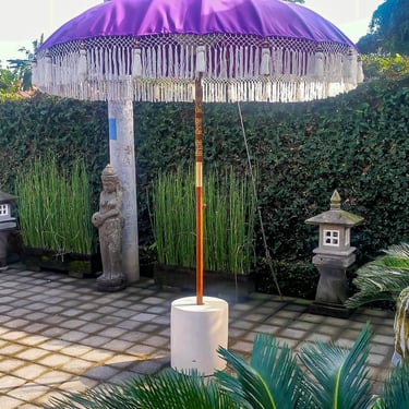 Purple Bali Umbrella with Fringe - Water Resistant 