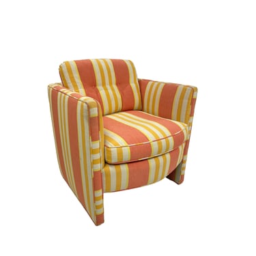 #1646 Single Striped Upholstered Armchair