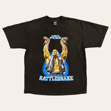 Vintage Stone Cold Steve Austin 100% Pure Rattlesnake T-Shirt 1990s Retro Size XL + WWF + Expect No Mercy!  + Wrestling Tee + Black Cotton 
