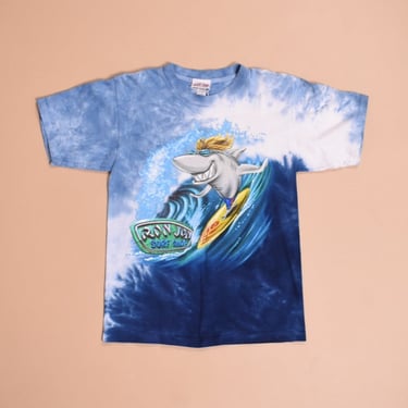 Blue Tie Dye Surfing Shark Tee By Ron Jon, M