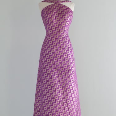 Absolutely Fabulous 1960's COSMIC Purple Evening Gown / SM