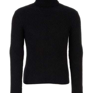 Saint Laurent Man Black Alpaca Blend Sweater