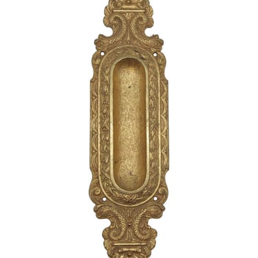 Antique Neoclassical Gilded Cast Brass Pocket Door Plate